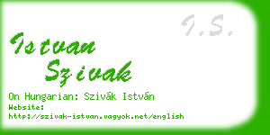 istvan szivak business card