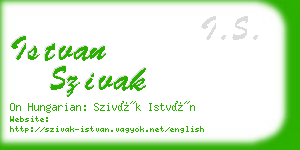 istvan szivak business card